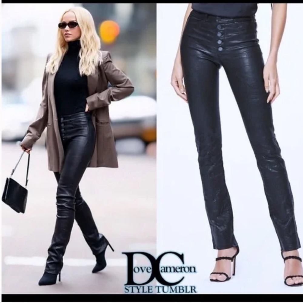 PAIGE Hoxton straight with expsd bts black Lambs Leather New with Tags! - Picture 7 of 7